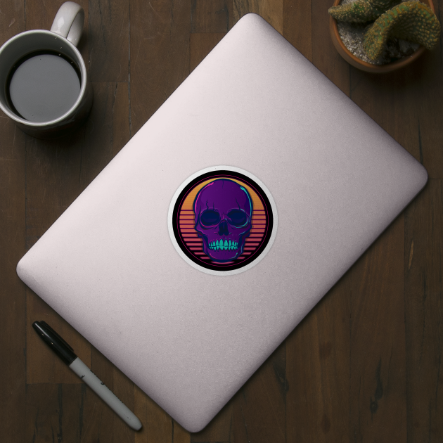 Skull Madness Synthwave Retrowave Aesthetics by edmproject